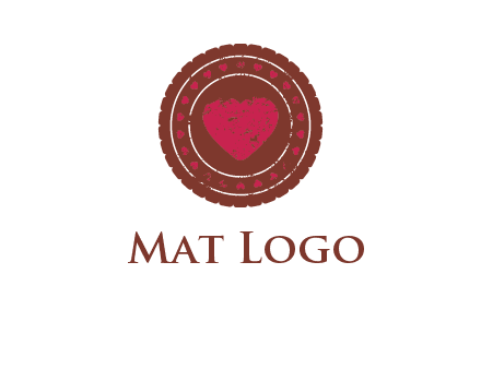 heart inside emblem logo