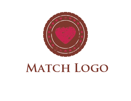 heart inside emblem logo