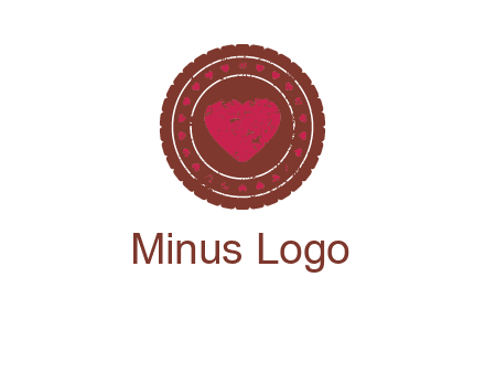 heart inside emblem logo