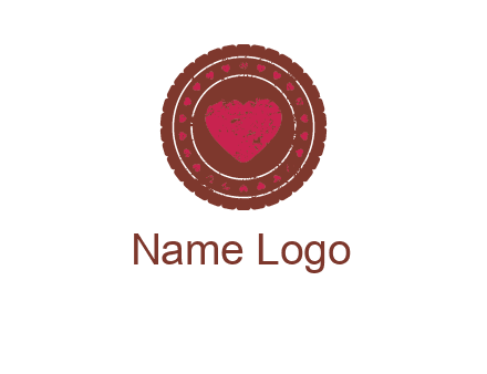heart inside emblem logo