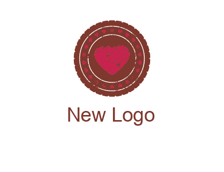 heart inside emblem logo