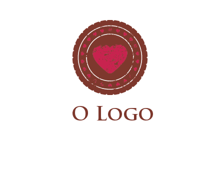 heart inside emblem logo