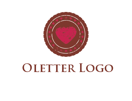 heart inside emblem logo