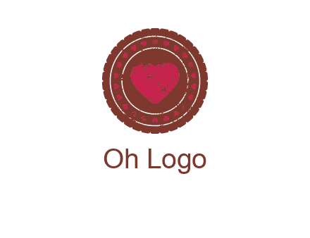 heart inside emblem logo