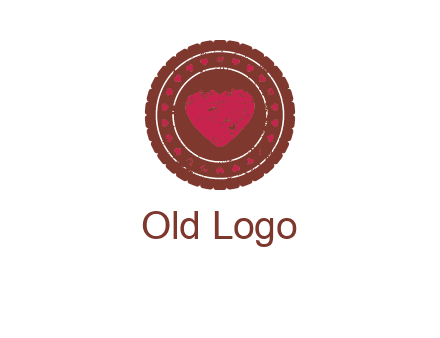 heart inside emblem logo