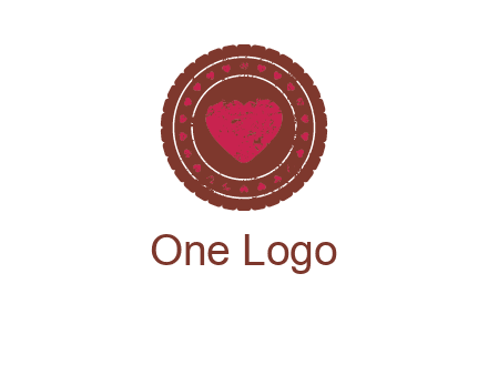 heart inside emblem logo
