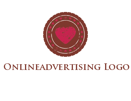 heart inside emblem logo