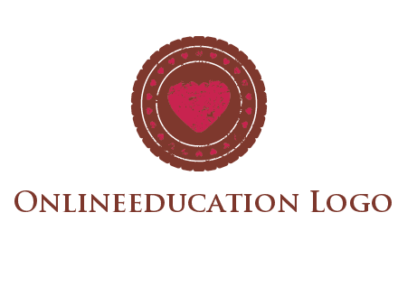 heart inside emblem logo