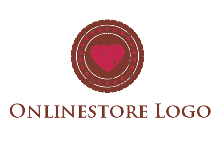 heart inside emblem logo