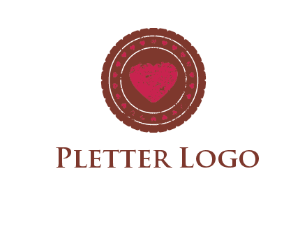 heart inside emblem logo