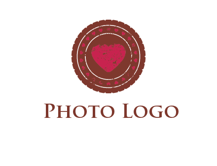 heart inside emblem logo