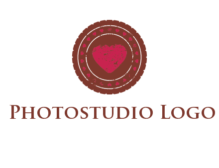 heart inside emblem logo