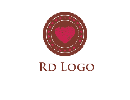 heart inside emblem logo