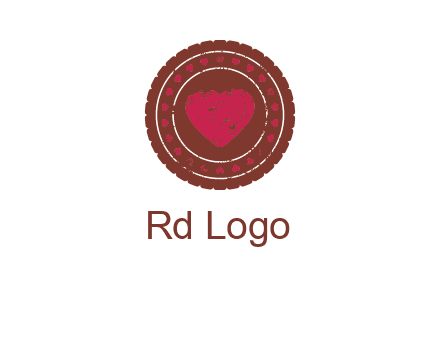 heart inside emblem logo