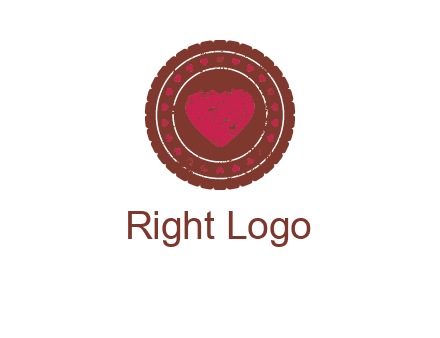 heart inside emblem logo