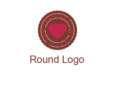 heart inside emblem logo