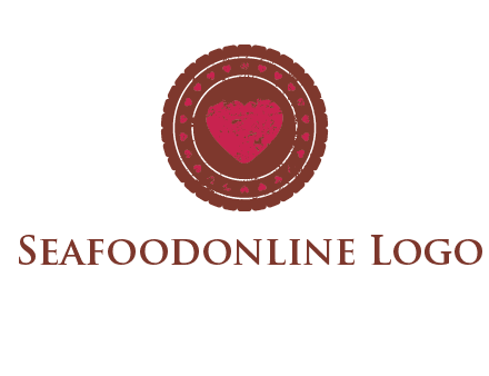 heart inside emblem logo