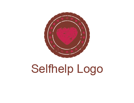 heart inside emblem logo