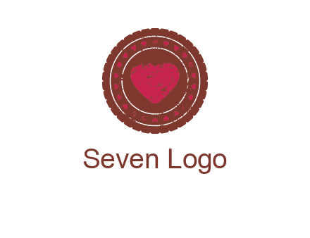 heart inside emblem logo