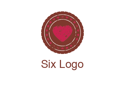 heart inside emblem logo