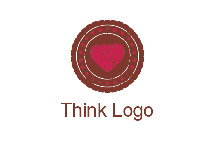 heart inside emblem logo