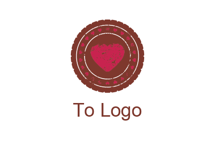 heart inside emblem logo