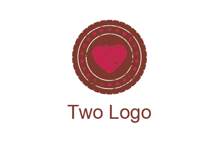 heart inside emblem logo