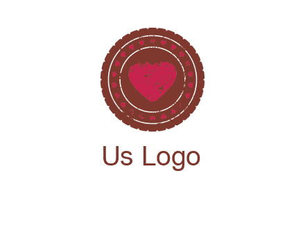 heart inside emblem logo