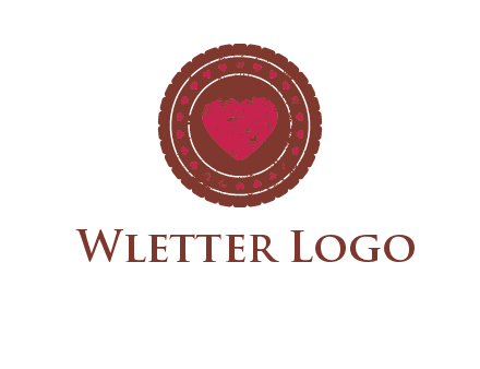 heart inside emblem logo