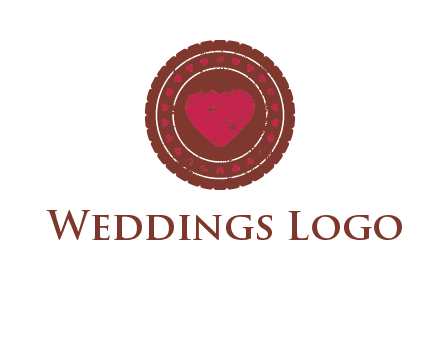 heart inside emblem logo