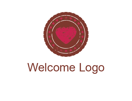 heart inside emblem logo