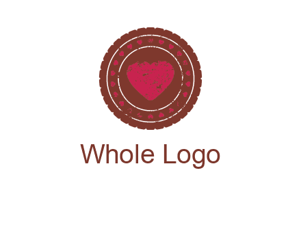 heart inside emblem logo