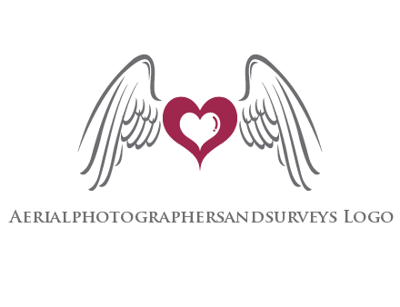 heart with angel wings logo