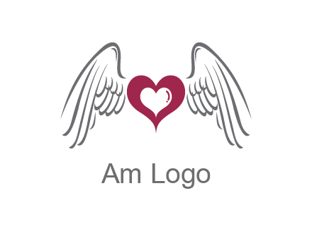 heart with angel wings logo