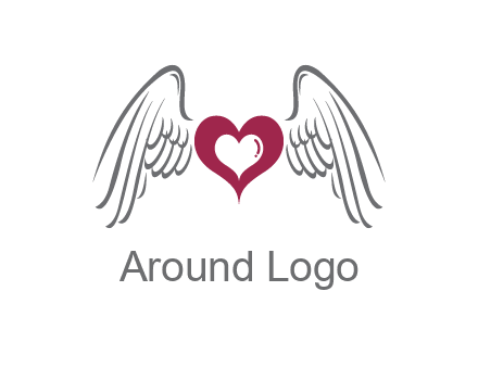 heart with angel wings logo