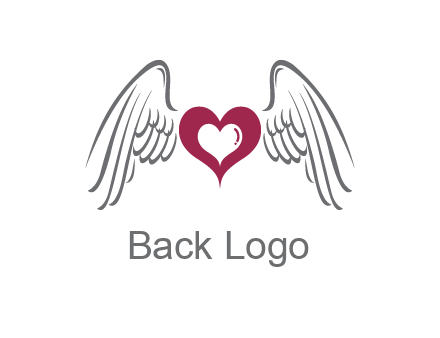 heart with angel wings logo