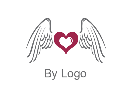 heart with angel wings logo