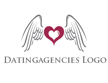 heart with angel wings logo