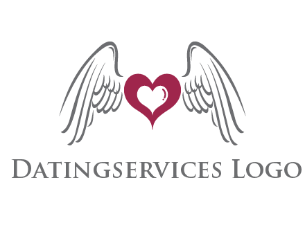 heart with angel wings logo