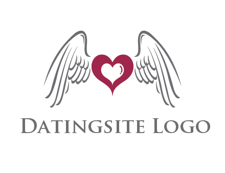 heart with angel wings logo