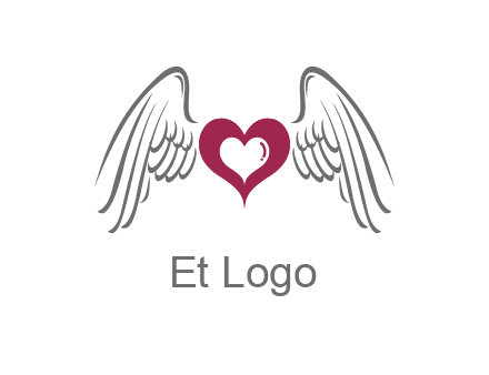 heart with angel wings logo