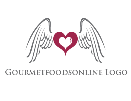 heart with angel wings logo