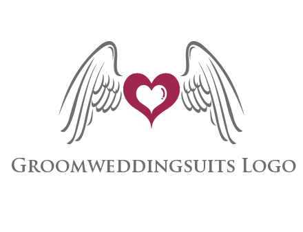 heart with angel wings logo