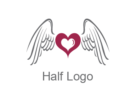heart with angel wings logo