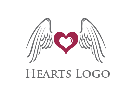 heart with angel wings logo