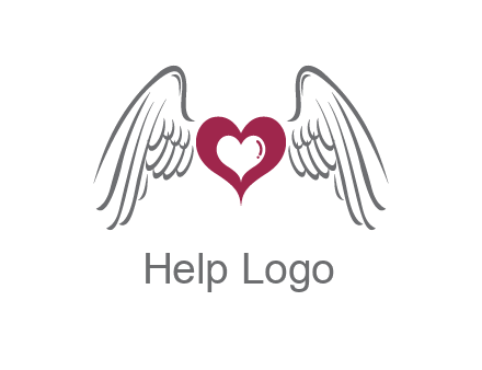 heart with angel wings logo