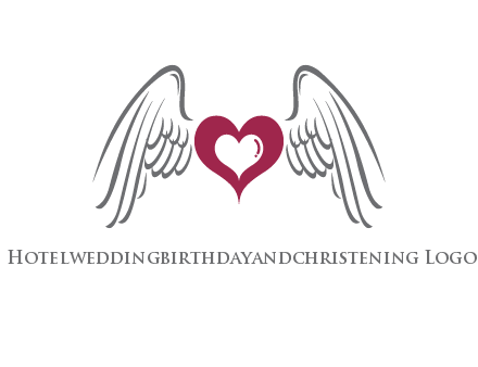 heart with angel wings logo