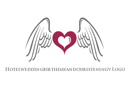 heart with angel wings logo