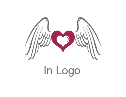 heart with angel wings logo
