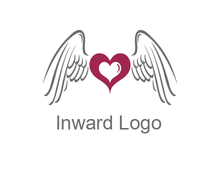 heart with angel wings logo
